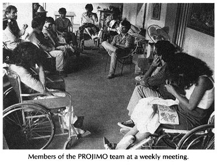 Members of the PROJIMO team at a weekly meeting.
