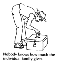Nobody knows how much the individual family gives.