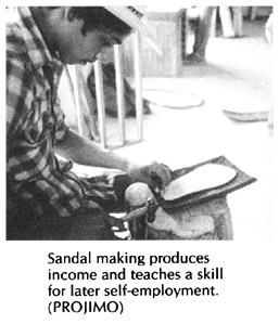 Sandal making.