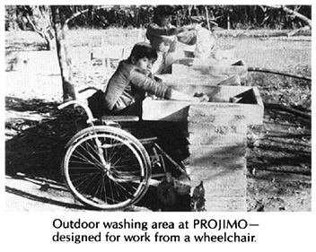 Outdoor washing area at PROJIMO.