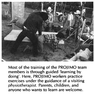 Most of the training of the PROJIMO team members is through guided 'learning by doing'.