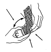 help the baby stretch his foot himself by tickling the outer edge of his foot.