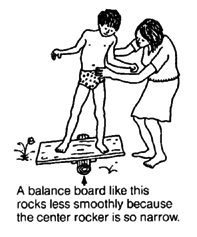 A balance board rocks less smoothly. 