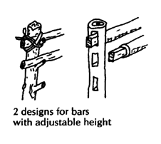 2 designs for bars with adjustable height.
