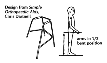 Simple walker made from solid iron rod.