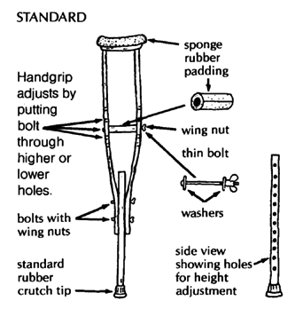 Adjustable wood crutch (standard)