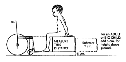 Measurements (seat height - for an ADULT or BIG CHILD)