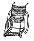 Re-bar and wpven plastic wheelchair