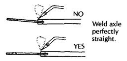 Weld axle perfectly straight. (yes or no)