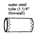 Outer steel tube (1 1/4" thin-wall)
