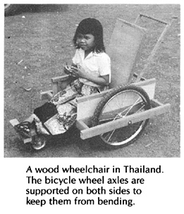 A wood wheelchair in Thailand.