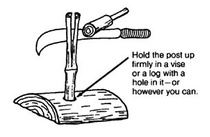 Split the bamboo to a little below the level of the stump end.