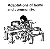 Adaptions of home and communuty.