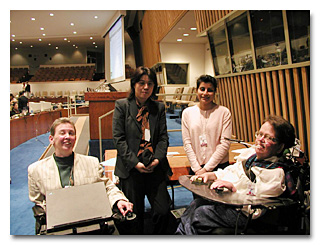 Staff from Landmine Survivors Network and a member from JSRPD