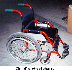 Child's wheelchair.