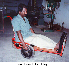 Low-level trolley.