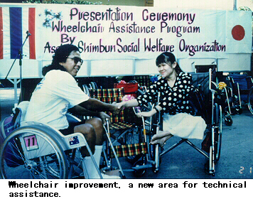 Wheelchair improvement, a new area for technical assistance.