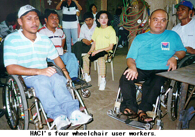 HACI's four wheelchair user workers.