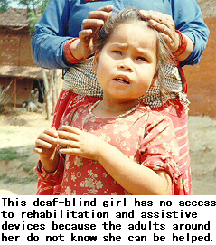 This deaf-blind girl has no access to rehabilitation and assistive devices because the adults around her do not know she can be helped.