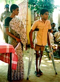 Community meeting of the Gandhi Rural Rehabilitation Centre.