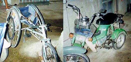 Variety of manual and motorized vehicles on the streets of Ho Chi Minh City, Viet NAm.