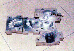 Four parts of the aluminium die.