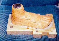 An unvulcanized Jaipur Foot.