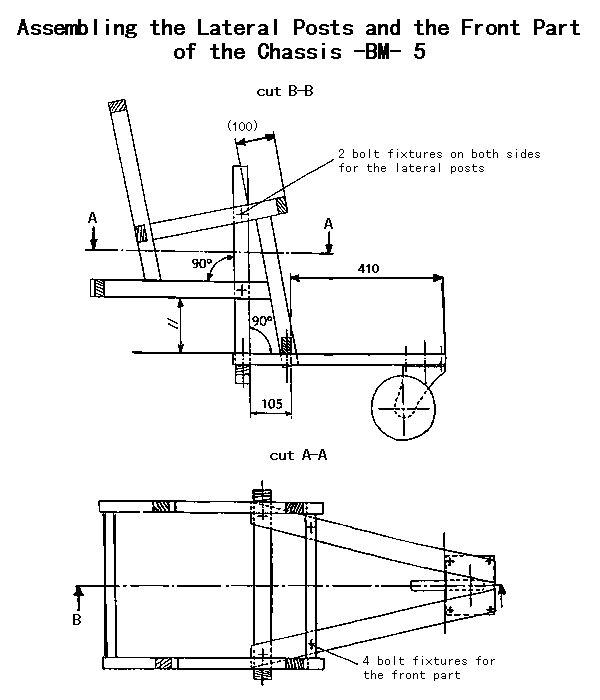 Assembling the Lateral Posts and the Front Part of the Chassis.