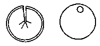 There is a main cut as a radius of the canister lid, and small cuts radiated from the center of it.