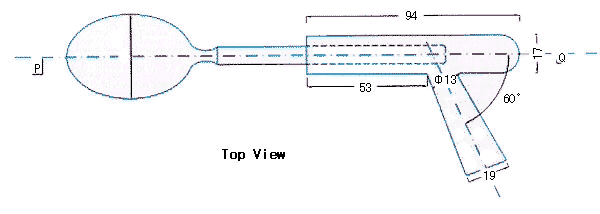 Design of a pronged-handle spoon - Top view.