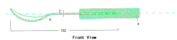 Design of a pronged-handle spoon - Front view.