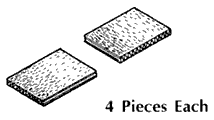 4 pieces with vertical and horizontal corrugation each.