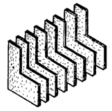 Paste 8 pieces with alternate corrugation.