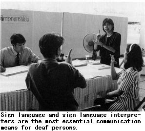 Sign language and sign language interpreters are the most essential communication means for deaf persons.