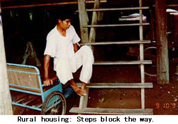 Rural housing: Steps block the way.