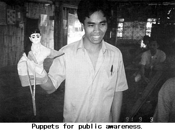 Puppets for public awareness.