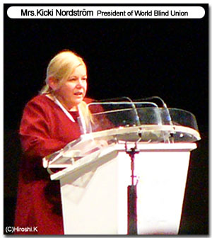 World Blind Union's kiki at opening speech of WSIS