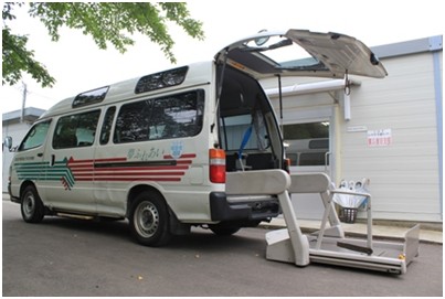 A van with a lift