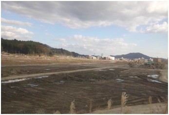 A place at Rikuzen-Takada city where the debris was carried out