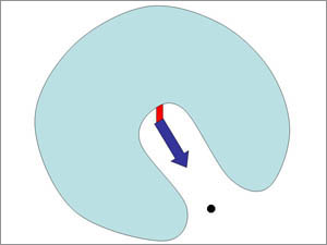 針の部分だけが見えるように工夫した時計の図