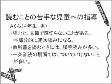 読むことの苦手な児童への指導