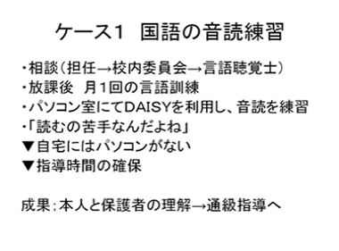 ケース１　国語の音読練習