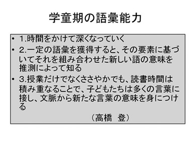 学童期の語彙能力