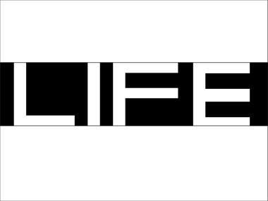 上下の行を隠した「LIFE」