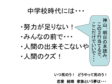 中学校時代に言われてつらかったこと