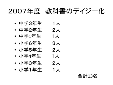 2007年度 教科書のデイジー化