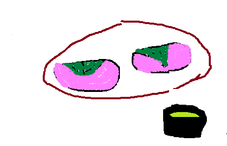 真理さんの描いた桜餅