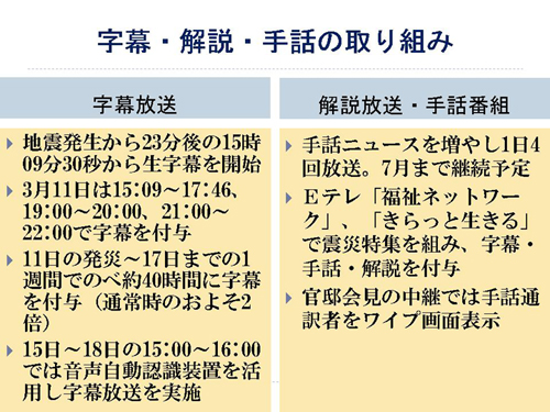 字幕・解説・手話の取り組み