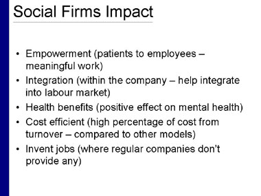 Slide of Social Firms Impact