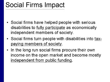 Slide of Social Firms Impact
